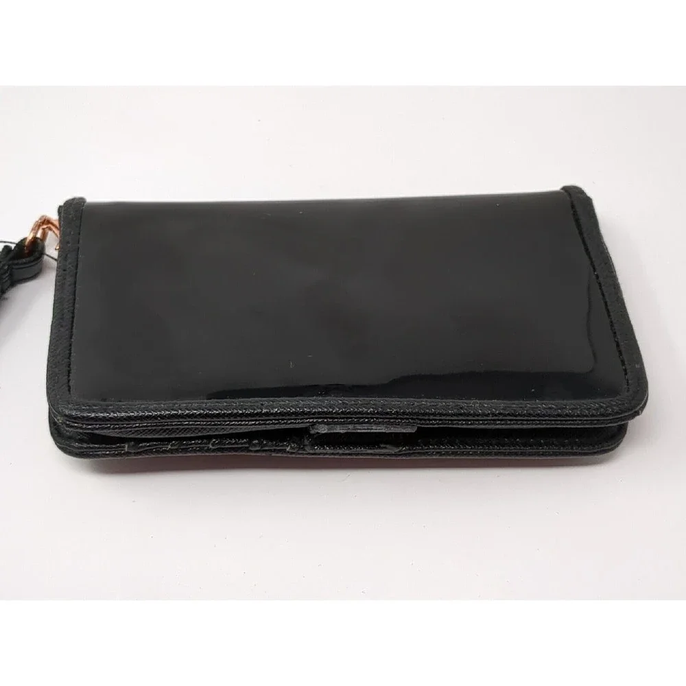 Ted Baker Bow Vinyl Patent Leather Black Purse Wallet VTG - Picture 5 of 8